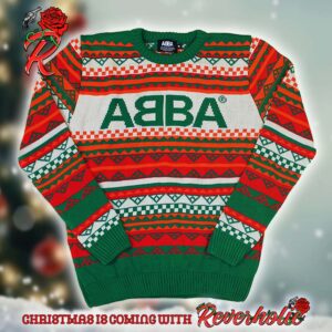 Abba Logo In Brocade Motifs Pattern Knitted Ugly Christmas Sweater