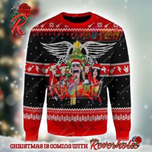 Aerosmith Band Photo Funny Style Xmas 2024 Knitted Ugly Christmas Sweater