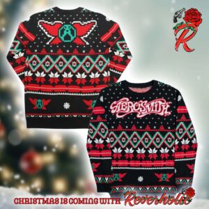 Aerosmith Signature Logo Holiday Gift For Fans Knitted Ugly Christmas Sweater Reverholic