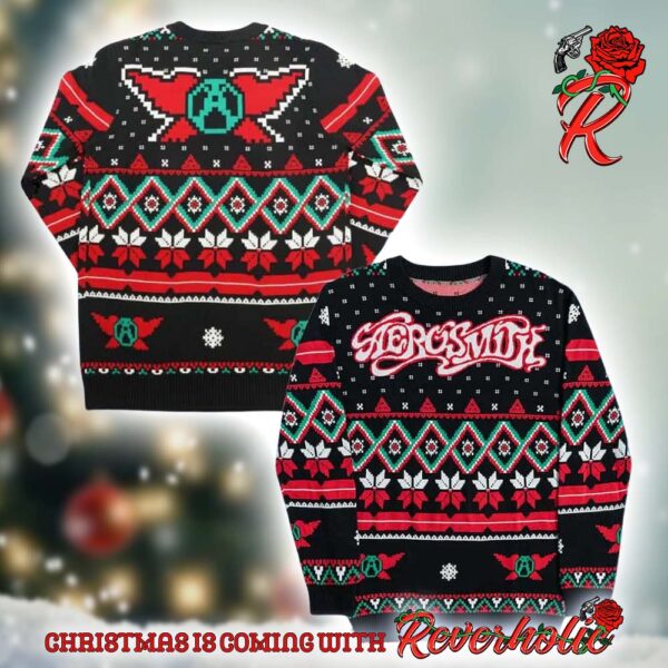 Aerosmith Signature Logo Holiday Gift For Fans Knitted Ugly Christmas Sweater