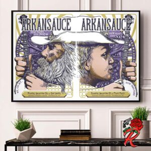 Arkansauce New Year Eve 2024 Gig Poster In Fayetteville AR At George’s Majestic Lounge On December 30 And 31 2024 Dueling Banjos Themed Art Home Decor Poster Canvas