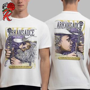 Arkansauce New Year Eve 2024 Gig Poster In Fayetteville AR At George’s Majestic Lounge On December 30 And 31 2024 Dueling Banjos Themed Art Two Sides Unisex T-Shirt