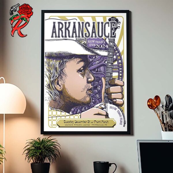 Arkansauce New Year Eve 2024 Gig Poster In Fayetteville AR Night 2 At George’s Majestic Lounge On December 31 2024 Dueling Banjos Themed Art Home Decor Poster Canvas