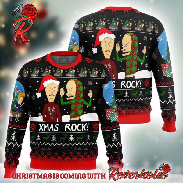 Beavis And Butthead Xmas Rock Gift For Fans Ugly Christmas Sweater