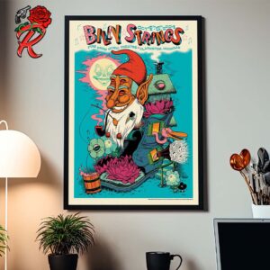 Billy Strings Merch Poster For Clarkston Michigan Dual Night Print By Your Cinema At Pine Knob Music Theatre On October 4 And 5 2024 Home Decor Poster Canvas