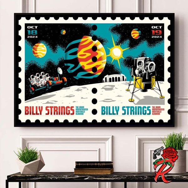 Billy Strings Poster For Huntsville Alabama At The Orion Amphitheater On October 18 And 19 2024 Outa Space Discover The Moon Art Home Decor Poster Canvas