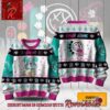 Blink 182 Punk Rock Skeleton With Logo Holiday Gift Knitted Ugly Christmas Sweater