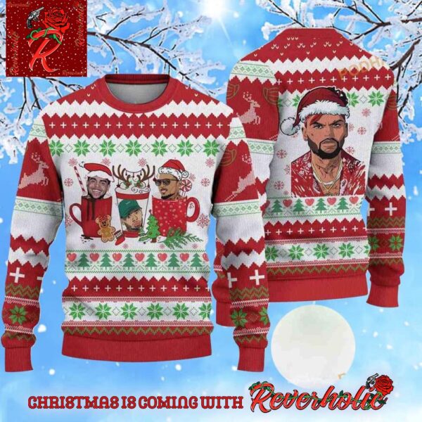 Chris Brown Funny Holiday Anime Style Ugly Christmas Sweater