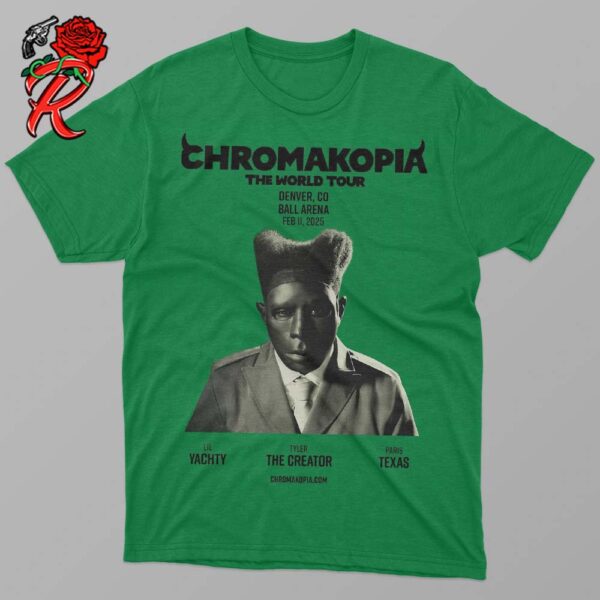 Chromakopia The World Tour By Tyler The Creator In Denver Colorado At Ball Arena On Feb 11 2025 Unisex T-Shirt