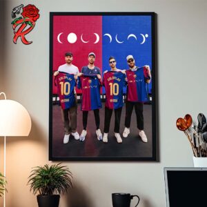 Coldplay In Barcelona FC Jerseys Band Photo Home Decor Poster Canvas