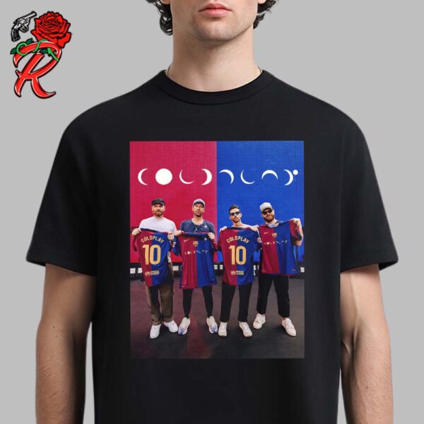 Coldplay In Barcelona FC Jerseys Band Photo Unisex T-Shirt