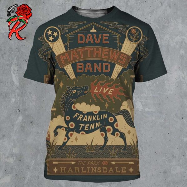 Dave Matthews Band Concert Poster For Franklin Tennessee At The Park at Harlinsdale Farm On September 28 2024 All Over Print Shirt