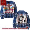 David Bowie Face Knitted Red Ugly Christmas Sweater