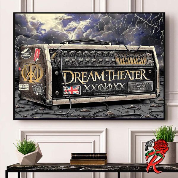 Dream Theater 40th Anniversary Tour Concert Poster For London England At The O2 On 20 October 2024 Home Decor Poster Canvas