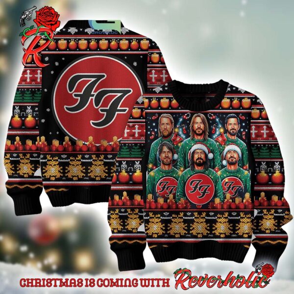 Foo Fighters Band Members Wearing Sweater Holiday Style Gift For Fans Ugly Christmas Sweater