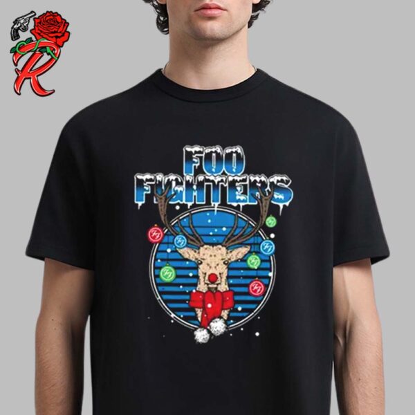 Foo Fighters Reindeer Holiday Snowy Night Christmas Gift For Fans Unisex T-Shirt