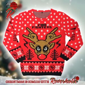 Foo Fighters The Foos FooDolph Reindeer Ugly Christmas Sweater