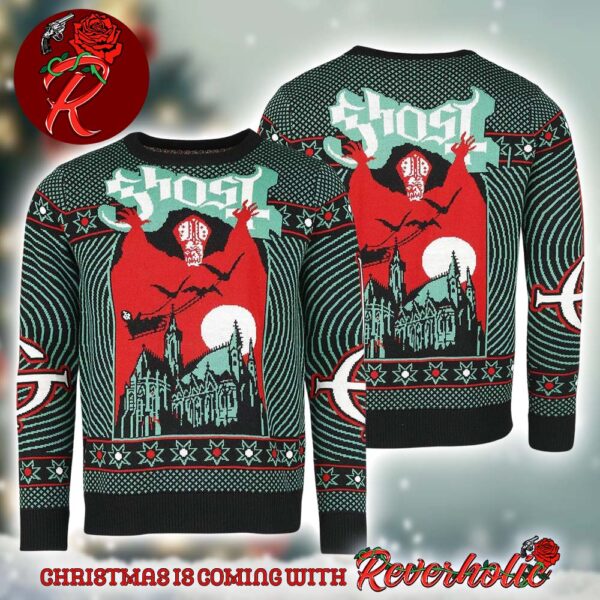 Ghost Band Bravado Nameless Ghouls Papa Emeritus Gift For Fans Knitted Ugly Christmas Sweater