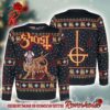 Rammstein Holiday Sweater Gold Angel Logo Pattern Ugly Christmas Sweater