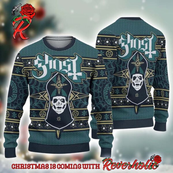 Ghost Band Sweater Papa Emeritus Skull Design Gothic Ugly Christmas Sweater