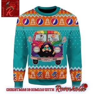 Grateful Dead 1965 Go By Bus Ugly Christmas Sweater