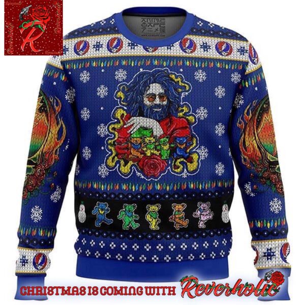 Grateful Dead X Jerry Garcia Blue Ugly Christmas Sweater