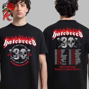 Hatebreed 30th Anniversary Assault On North America Tour Merch Tee With Tour Dates All Over Print Shirt