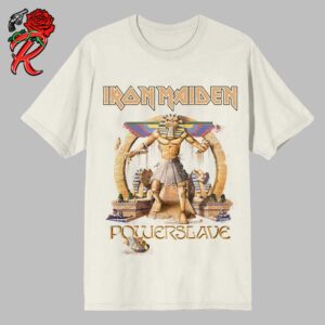 Iron Maiden Powerslave Album 40 Anniversary Pharaoh Ivory Unisex T-Shirt