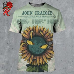 John Craigie Keep It Warm 2024 Tour With Full Tour Dates Sun Flower Art All Over Print Shirt