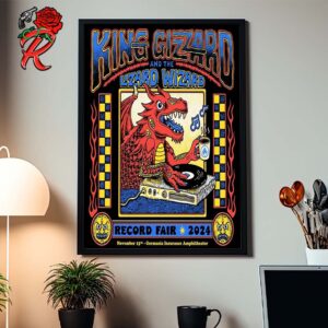 King Gizzard And The Lizard Wizard Record Fair 2024 Poster For Germania Insurance Amphitheater In Austin Texas On November 15 2024 Home Decor Poster Canvas