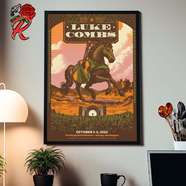 Luke Combs Ending The Summer Series Concert Poster In George Washington At The Gorge Amphitheatre Home Decor Poster Canvas