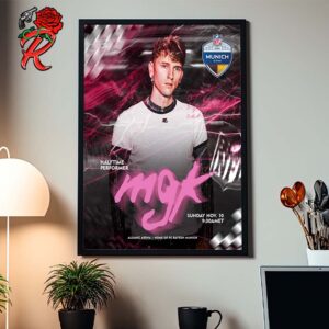 Machine Gun Kelly MGK Taking The Stage At Halftime In NFL 2024 Munich Game On November 10 2024 At Allianz Arena Home Decor Poster Canvas