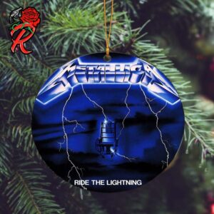 Metallica Ride The Lightning Album Cover 2024 Ceramic Christmas Decorations Ornament