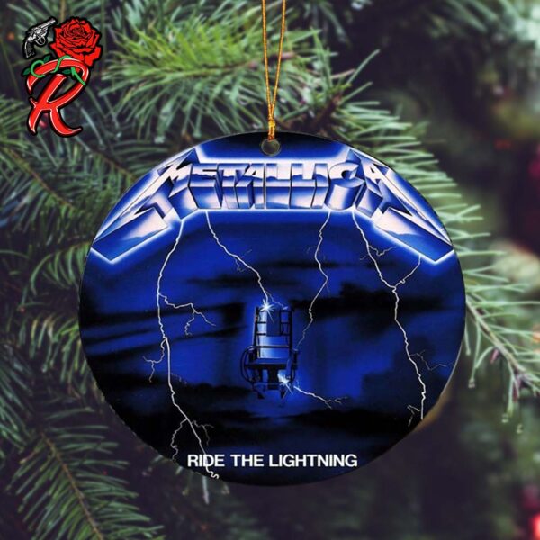 Metallica Ride The Lightning Album Cover 2024 Ceramic Christmas Decorations Ornament