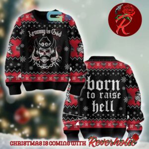 Motorhead Band Lemmy Is God Born To Raise Hell Ugly Christmas Sweater