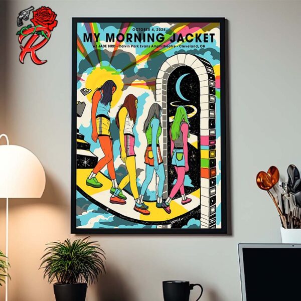 My Morning Jacket Poster For Show In Cleveland Ohio At Calvin Park Evans Amphitheatre On October 4 2024 Home Decor Poster Canvas