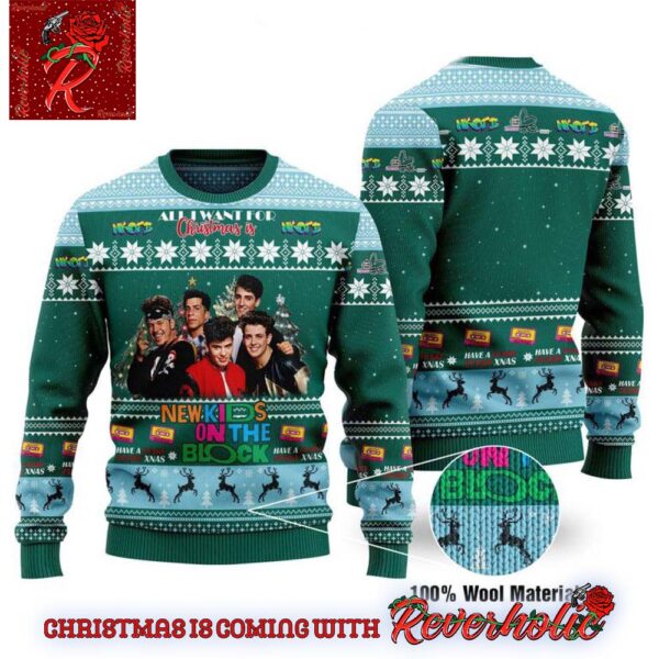 New Kids On The Block Have A Funky Fulky Xmas All I Want For Christmas Is NKOTB Ugly Sweater