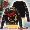 Nirvana Band Smiley Pattern Signature Black And Yellow Xmas Gift For Fans Ugly Christmas Sweater