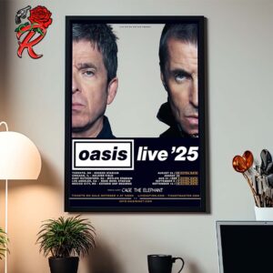 Oasis Live 25 North America Tour With Cage The Elephant Tour Dates List Home Decor Poster Canvas