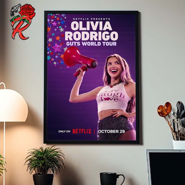 Olivia Rodrigo Guts World Tour Netflix Out On October 29 2024 Home Decor Poster Canvas