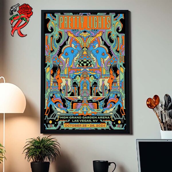 Pretty Lights Merch Poster For Shows In Las Vegas Nevada At MGM Grand Garden Arena On October 25 And 26 2024 Home Decor Poster Canvas