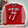 Rolling Stones Big Logo With Snowflakes Holiday Pattern 2024 Ugly Christmas Sweater