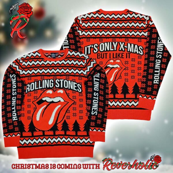 Rolling Stones Holiday It Is Only Xmas But I Like It Vintage Ugly Christmas Sweater