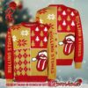 Rolling Stones Logo Christmas Lights Twinkle Ugly Christmas Sweater