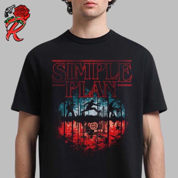 Simple Plan Band Halloween Jump Stranger Things Style Upside Down Happy Halloween 2024 Unisex T-Shirt