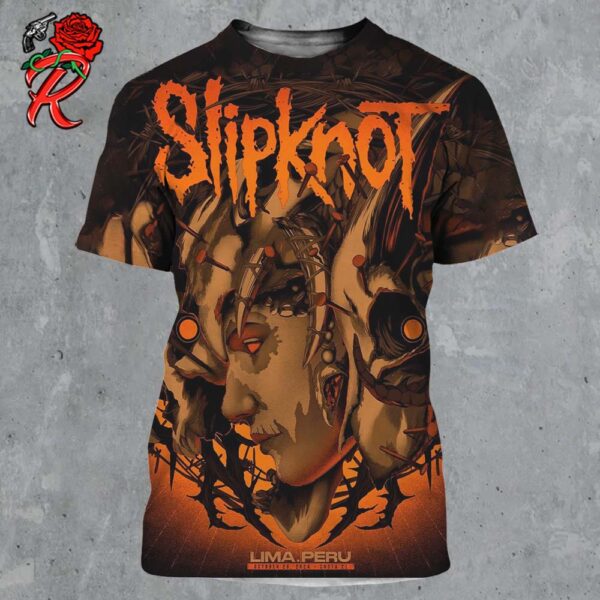 Slipknot Merch Poster For Show In Lima Peru At Costa 21 On October 28 2024 All Over Print Shirt