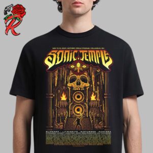 Sonic Temple Art And Music Festival 2024 Official Poster For Columbus Ohio At Historic Crew Stadium On May 16 To 19 2024 Full Lineup Unisex T-Shirt