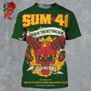 Sum 41 Tour Of The Setting Sum Poster For Their Stop In Austin Texas On September 28 2024 At HEB Center At Cedar Park All Over Print Shirt