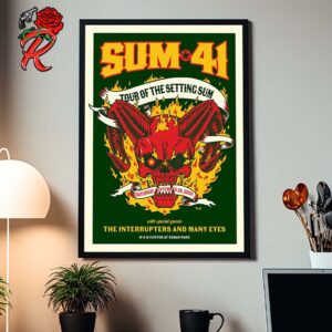 Sum 41 Tour Of The Setting Sum Poster For Their Stop In Austin Texas On September 28 2024 At HEB Center At Cedar Park Home Decor Poster Canvas