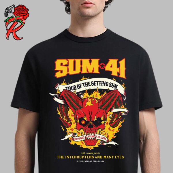 Sum 41 Tour Of The Setting Sum Poster For Their Stop In Austin Texas On September 28 2024 At HEB Center At Cedar Park Unisex T-Shirt